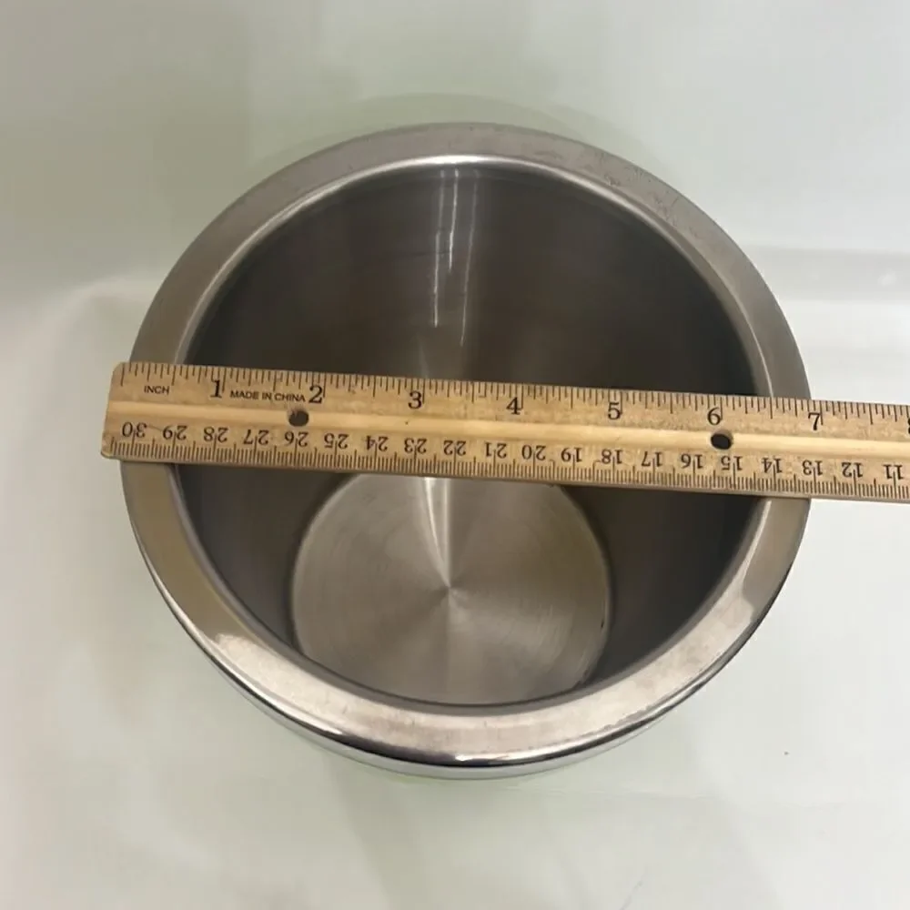 Wine Bucket Champagne Lime Green Silver 3 Quarts Or 12 Cups 8 In Tall 7 In Round